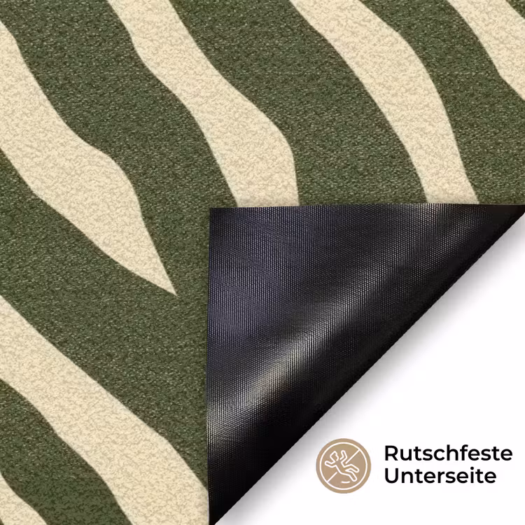 Zebra - Patroon - Groen Deurmat klein 898 -antislip_DE