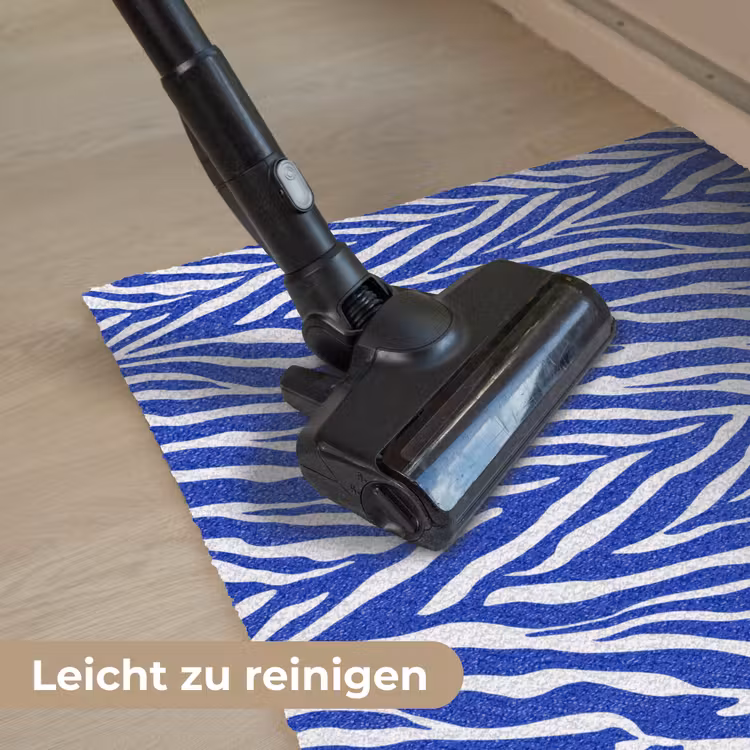 Zebra - Patroon - Kobalt - Blauw Deurmat klein 898 -reinigen_DE