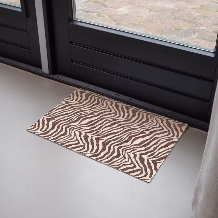 Zebra - Patroon - Zwart - Wit Deurmat klein 898 -sfeer2