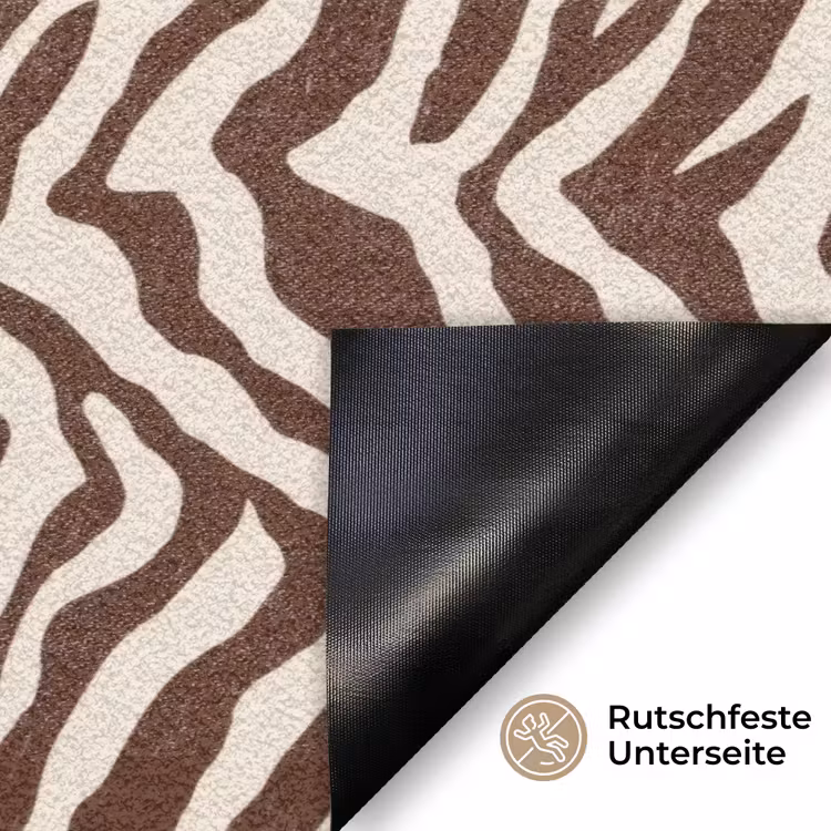 Zebra - Patroon - Zwart - Wit Deurmat klein 898 -antislip_DE