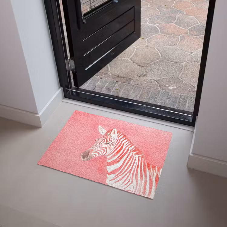 Zebra - Pink - Verf Deurmat klein -sfeer5