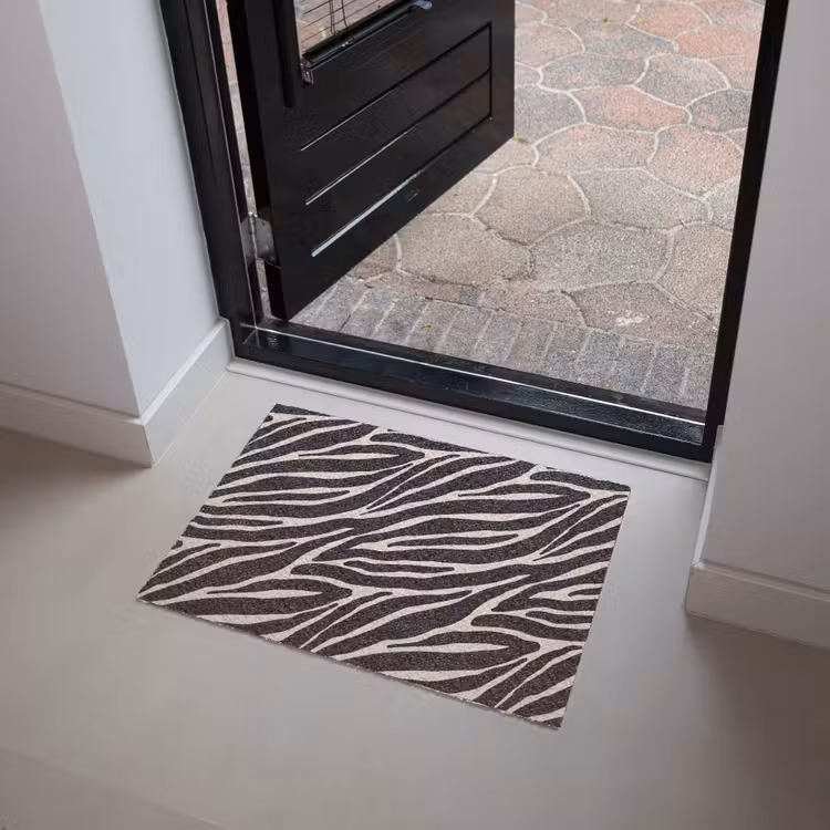 Zebra - Zwart - Roze Deurmat klein 898 -sfeer5