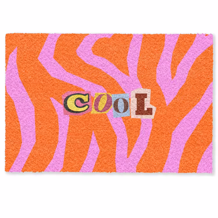Zebraprint - Grafisch - COOL - Oranje Deurmat klein -zkaufland3d