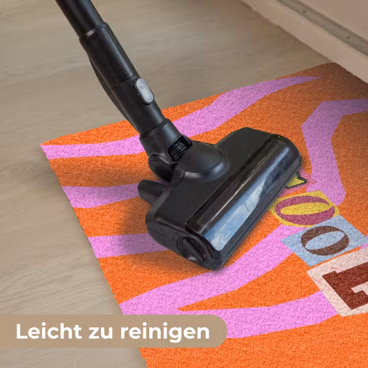 Zebraprint - Grafisch - COOL - Oranje Deurmat klein -reinigen_DE