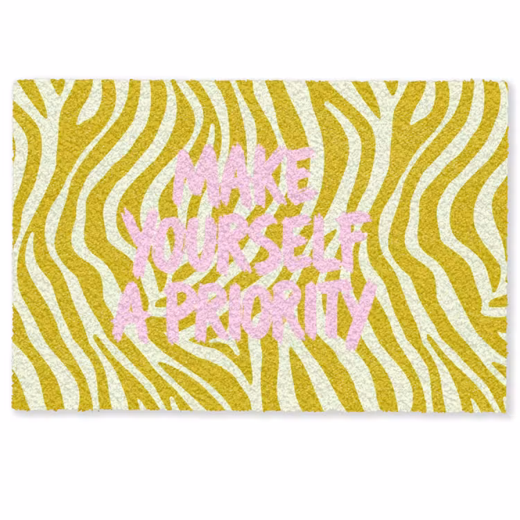 Zebraprint - Priority - Roze Deurmat klein -zkaufland3d