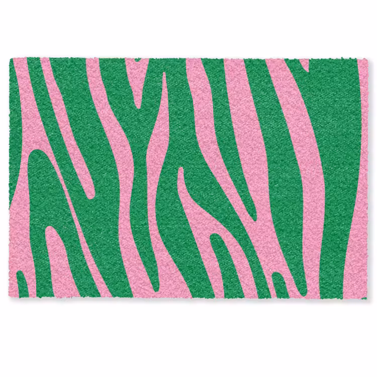 Zebraprint - Roze - Groen - Dierenprint - Kleurrijk Deurmat klein -zkaufland3d