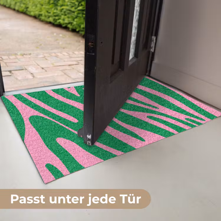 Zebraprint - Roze - Groen - Dierenprint - Kleurrijk Deurmat klein -USP_DE