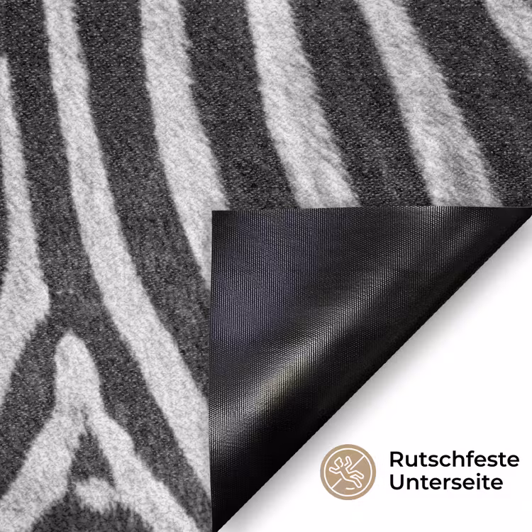 Zebra's - Zwart - Wit Deurmat klein -antislip_DE