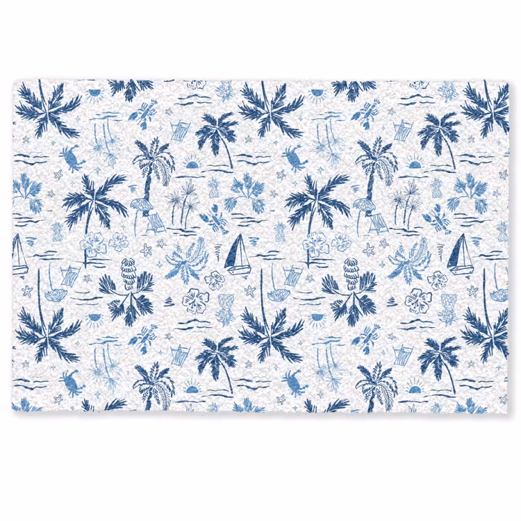 Zee - Patroon - Blauw - Wit Deurmat klein 898 -zkaufland3d