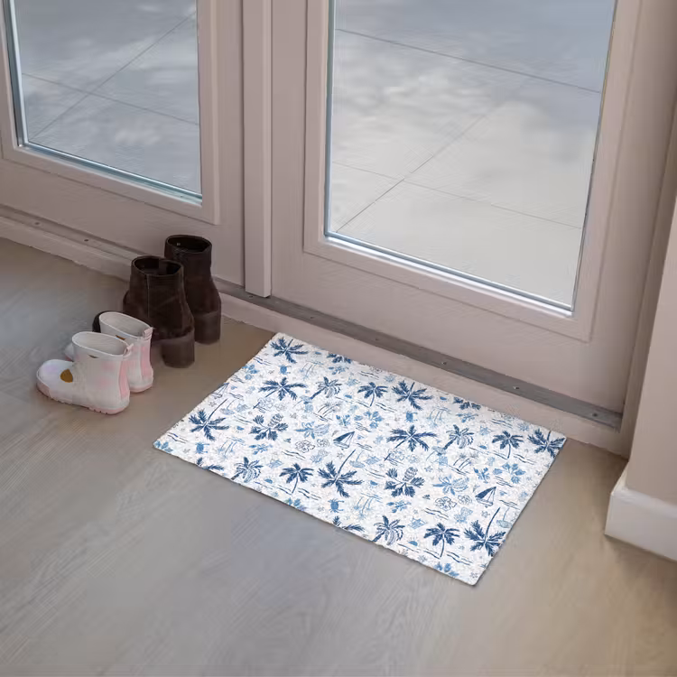 Zee - Patroon - Blauw - Wit Deurmat klein 898 -sfeer3