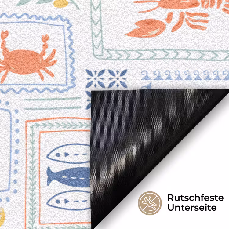 Zee - Zomer - Krab - Patroon Deurmat klein 898 -antislip_DE