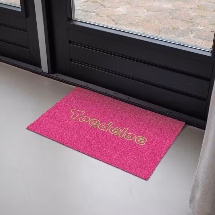Toedeloe - Groen - Roze Deurmat klein -sfeer2