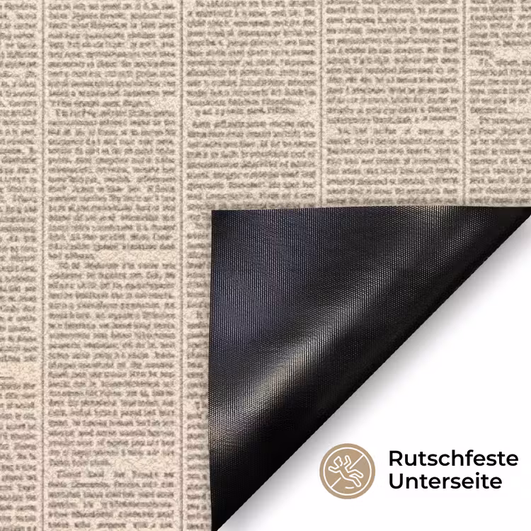 Krant - Nieuws - Historisch - Vintage - Beige Deurmat klein -antislip_DE