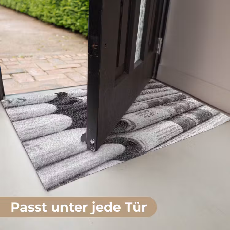 Krant - Stapel - Nieuws - Zwart-wit - Media Deurmat klein -USP_DE