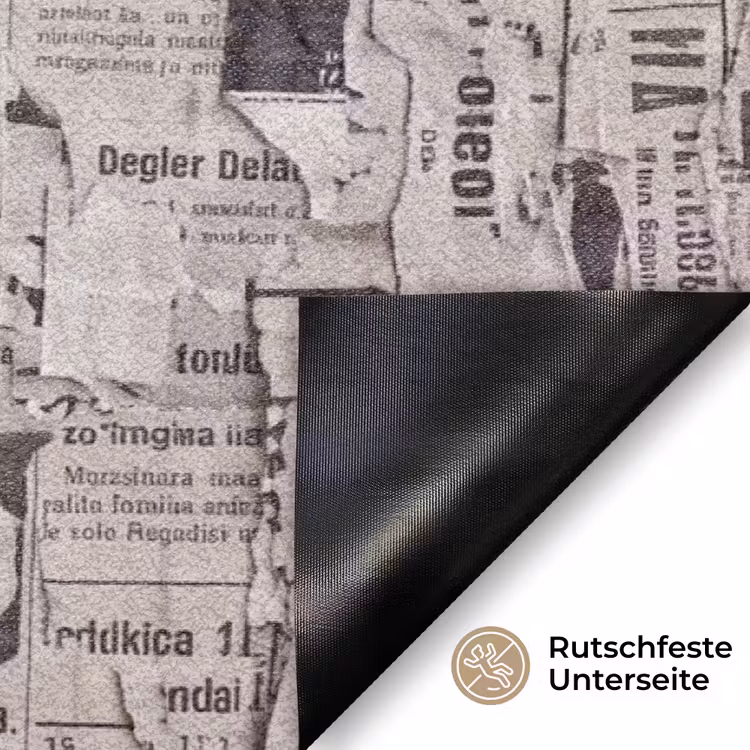 Krant - Gescheurd - Textuur - Abstract - Zwart-wit Deurmat klein -antislip_DE