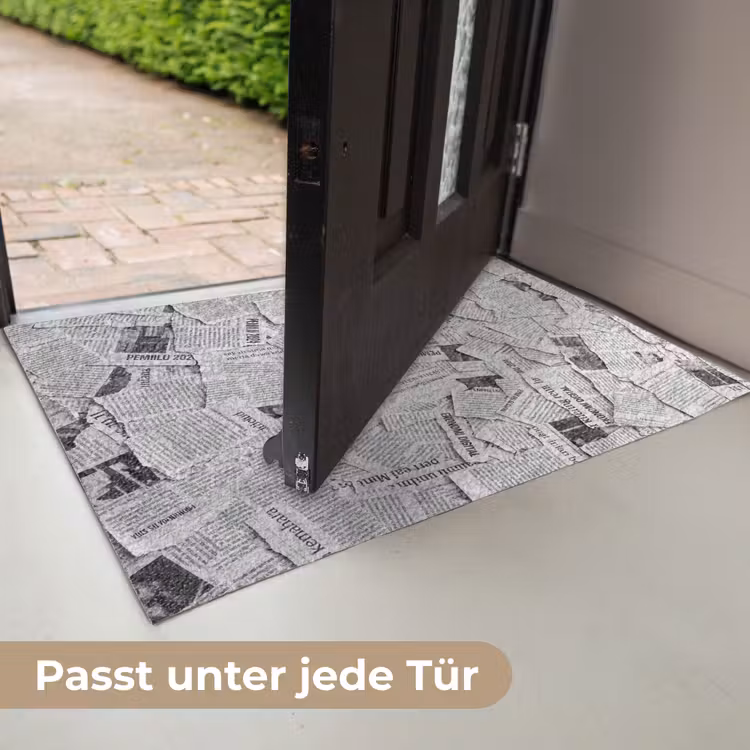 Krant - Versnipperd - Textuur - Zwart-wit - Abstract Deurmat klein -USP_DE