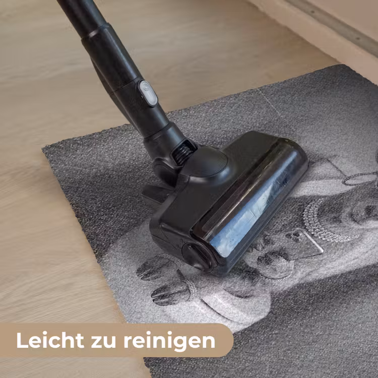Geit - Telefoon - Toilet - Zwart - Wit Deurmat klein -reinigen_DE