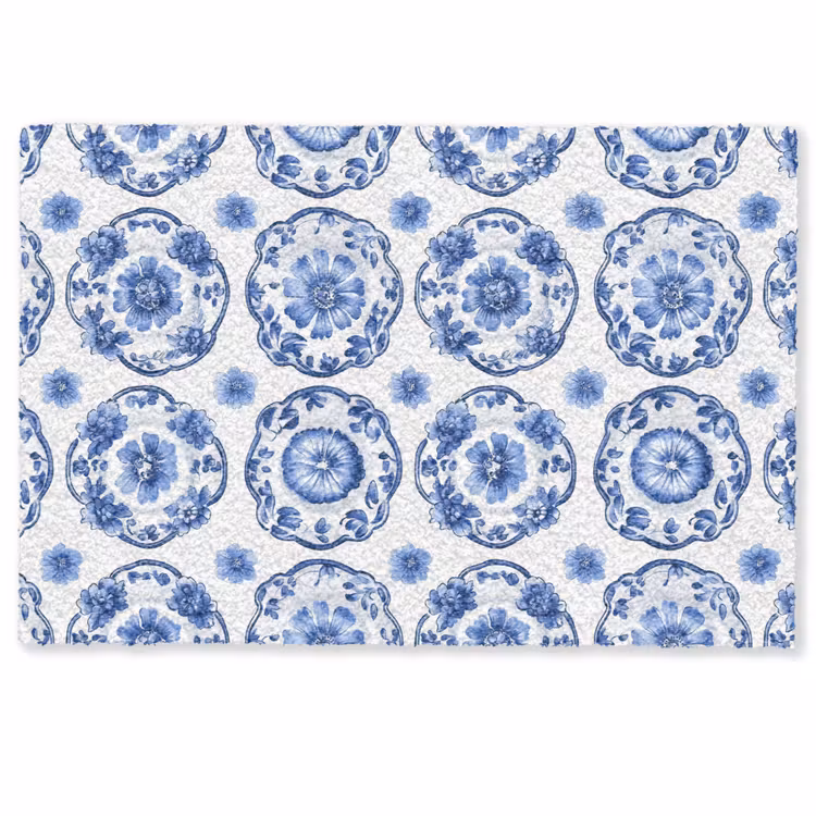 Sierborden - Bloemen - Blauw Deurmat klein 898 -zkaufland3d