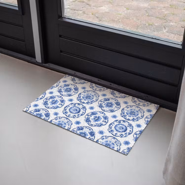 Sierborden - Bloemen - Blauw Deurmat klein 898 -sfeer2