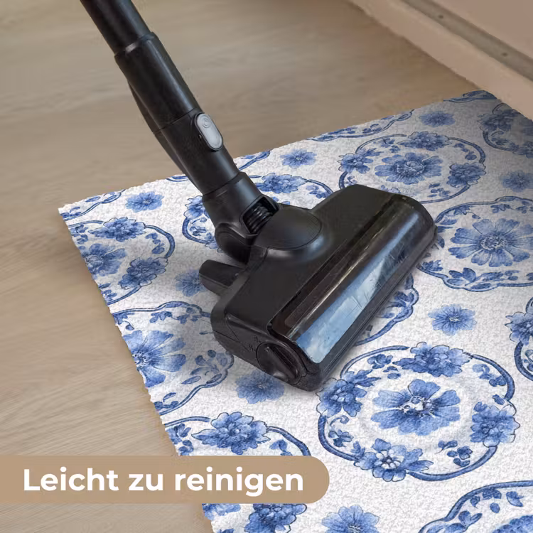 Sierborden - Bloemen - Blauw Deurmat klein 898 -reinigen_DE