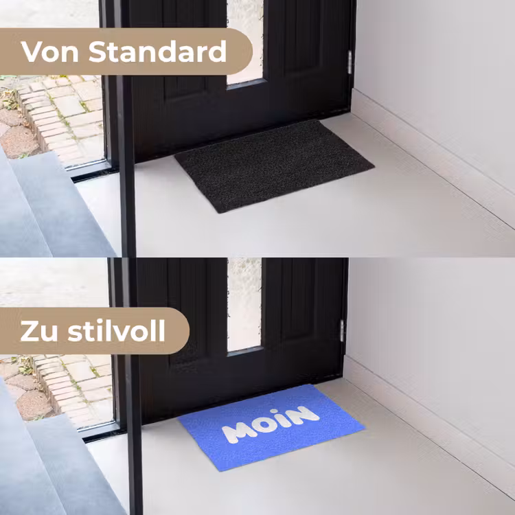 Quote - Blauw - Wit Deurmat klein -voor-na_DE