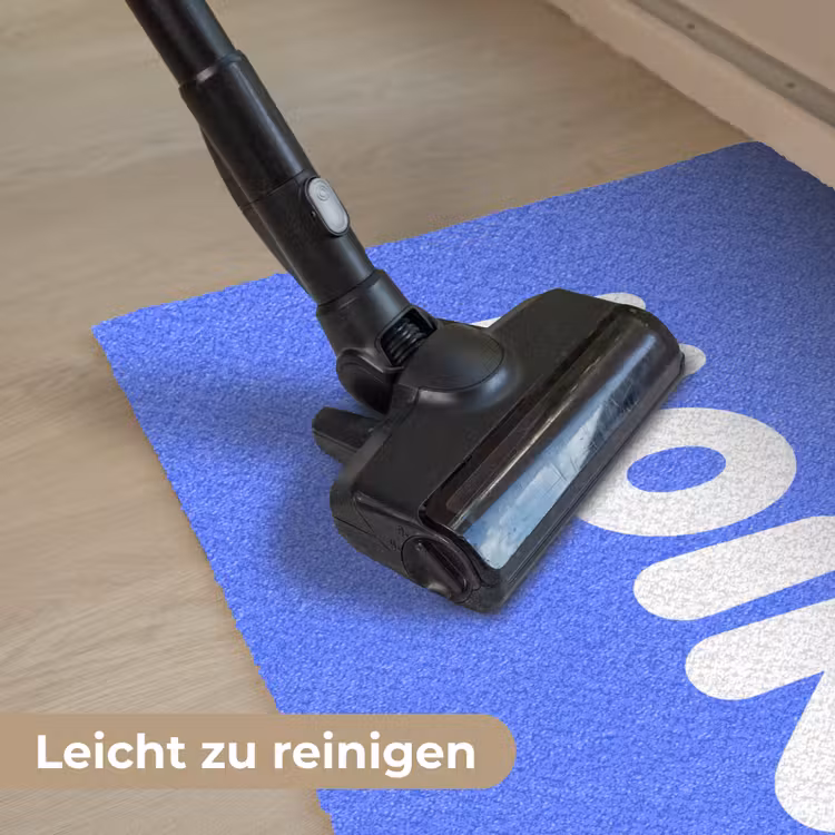 Quote - Blauw - Wit Deurmat klein -reinigen_DE