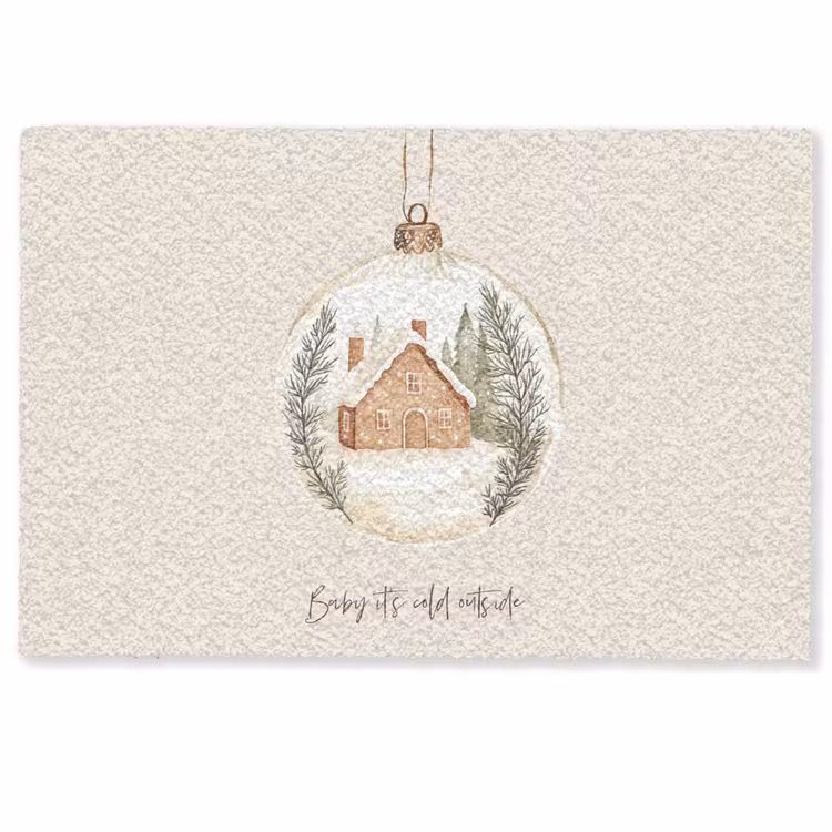 Quote - Winter - Kerst - Beige - Kerstbal Deurmat klein -zkaufland3d
