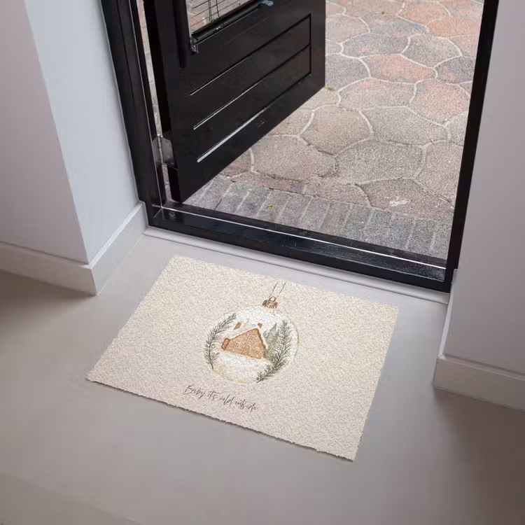Quote - Winter - Kerst - Beige - Kerstbal Deurmat klein -sfeer5
