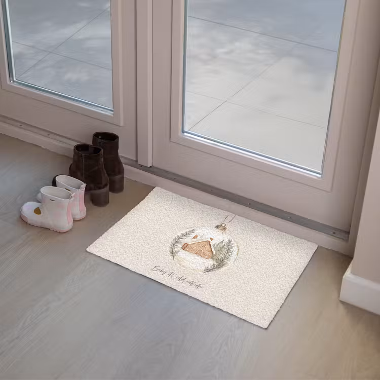 Quote - Winter - Kerst - Beige - Kerstbal Deurmat klein -sfeer3