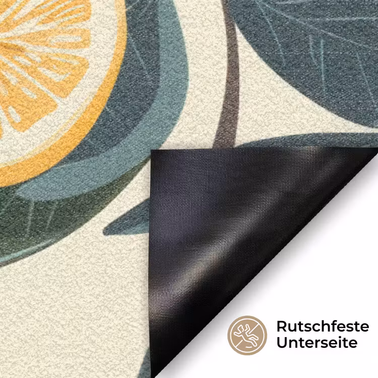 Citroenen - Vruchten - Bladeren - Geel - Groen - Beige Deurmat klein -antislip_DE