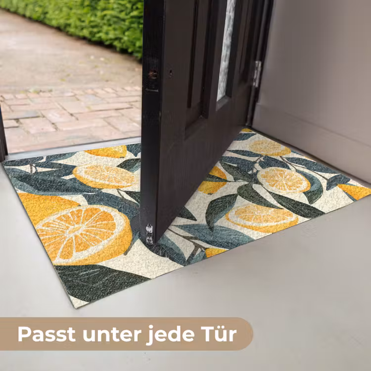 Citroenen - Vruchten - Bladeren - Geel - Groen - Beige Deurmat klein -USP_DE