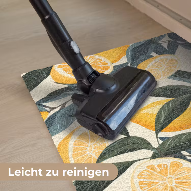 Citroenen - Vruchten - Bladeren - Geel - Groen - Beige Deurmat klein -reinigen_DE