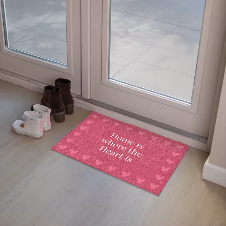 Home is where the heart is - Quote - Roze Deurmat klein -sfeer3