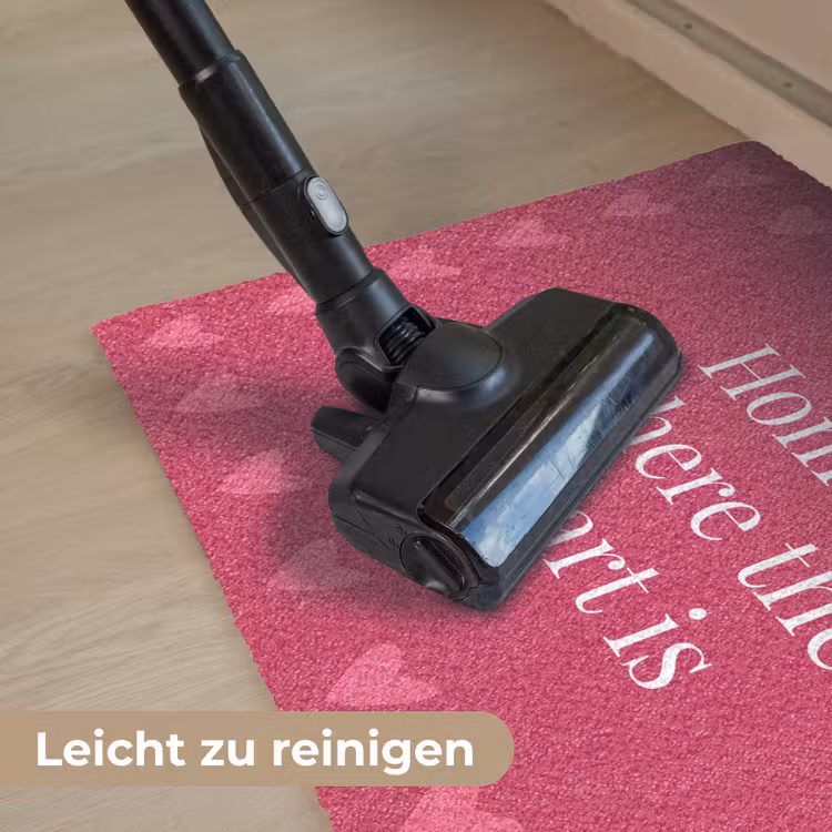 Home is where the heart is - Quote - Roze Deurmat klein -reinigen_DE
