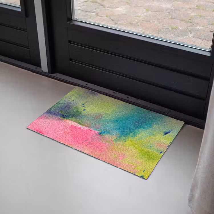 Fußmatte - Zusammenfassung – Farben – Modern – Grün – Rosa - Abstract - Kleuren - Modern - Groen - Roze Deurmat klein