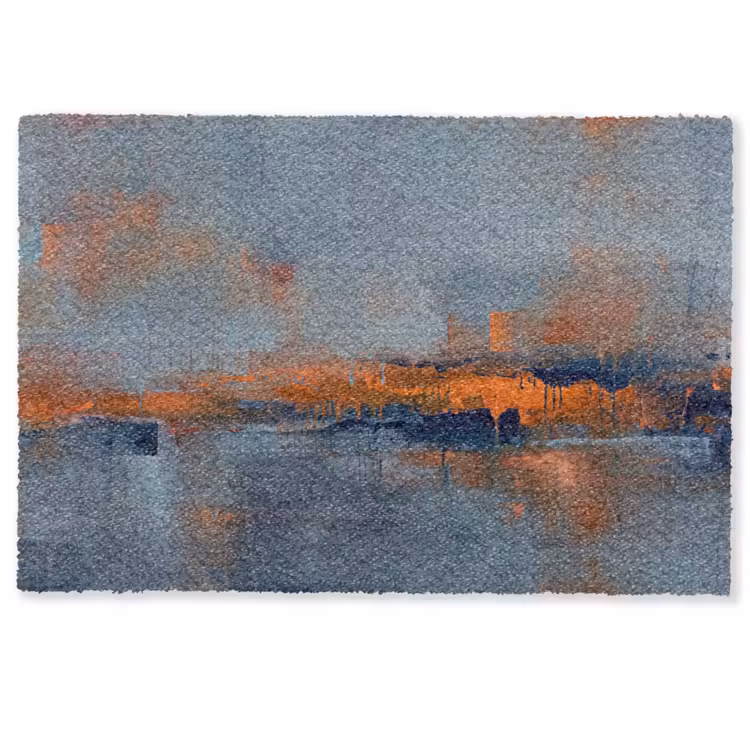 Fußmatte - Zusammenfassung – Farben – Modern – Orange – Grau - Abstract - Kleuren - Modern - Oranje - Grijs Deurmat klein