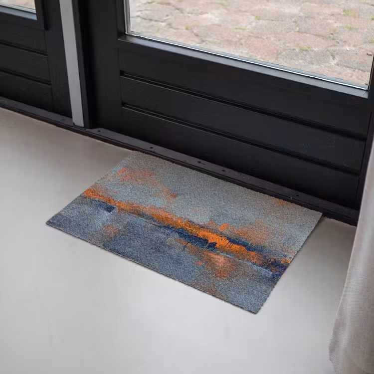 Fußmatte - Zusammenfassung – Farben – Modern – Orange – Grau - Abstract - Kleuren - Modern - Oranje - Grijs Deurmat klein