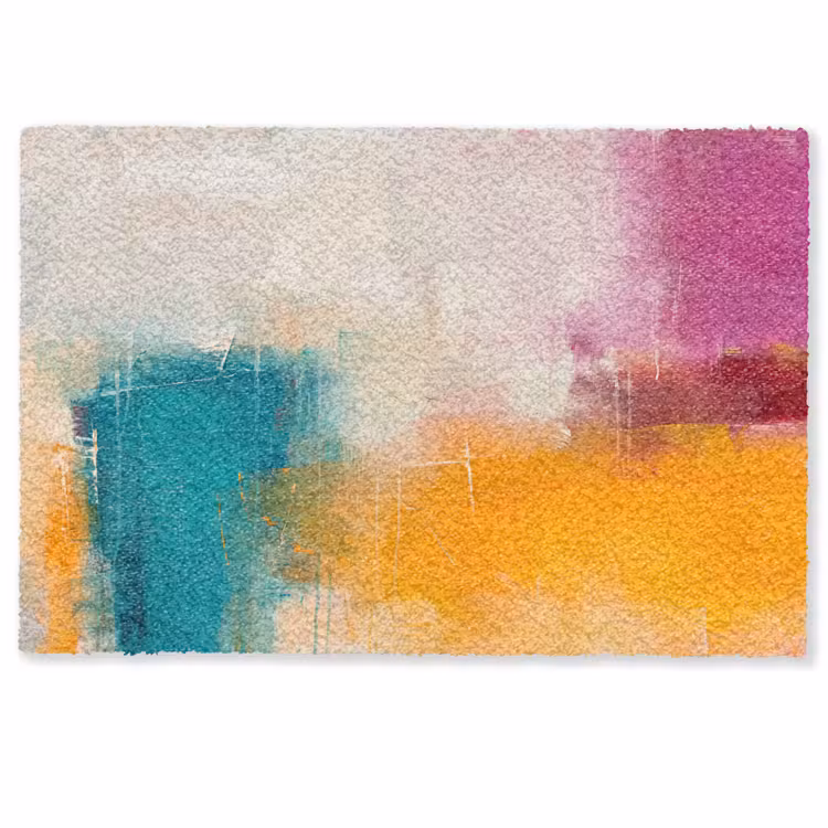 Fußmatte - Zusammenfassung – Farbenfroh – Modern – Kunst – Orange — 1