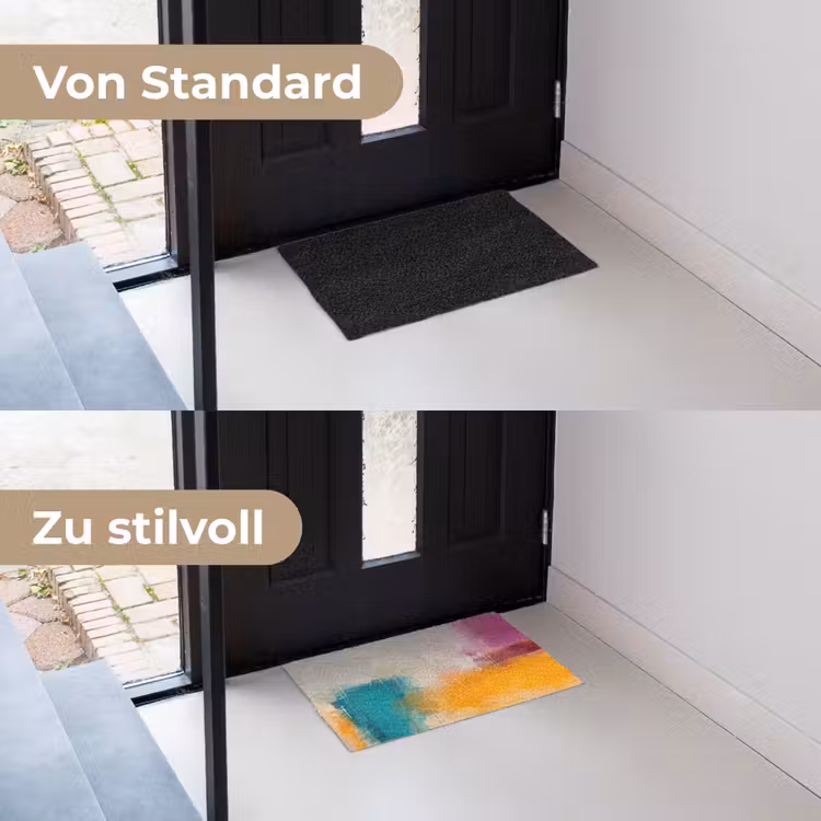 Fußmatte - Zusammenfassung – Farbenfroh – Modern – Kunst – Orange — 3