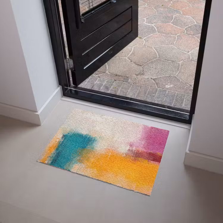 Fußmatte - Zusammenfassung – Farbenfroh – Modern – Kunst – Orange — 4