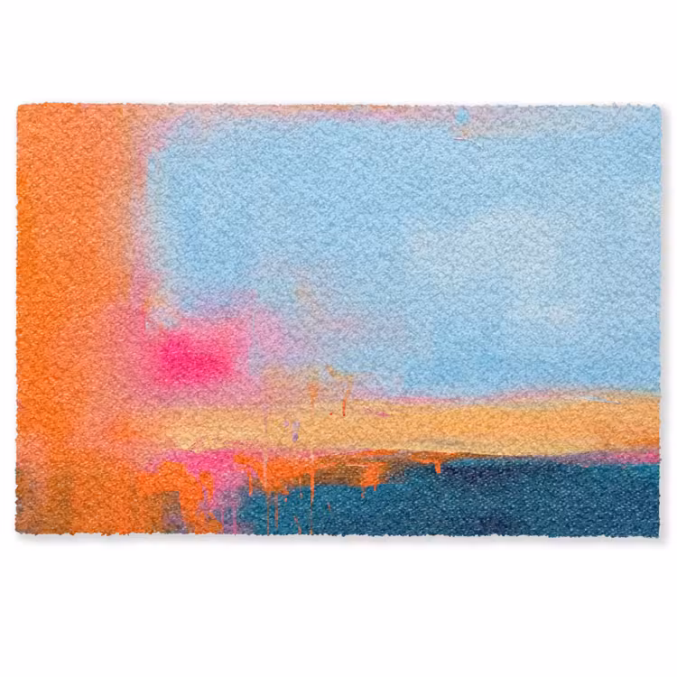 Fußmatte - Zusammenfassung – Farbflächen – Modern – Orange – Blau - Abstract - Kleurvlakken - Modern - Oranje - Blauw Deurmat klein