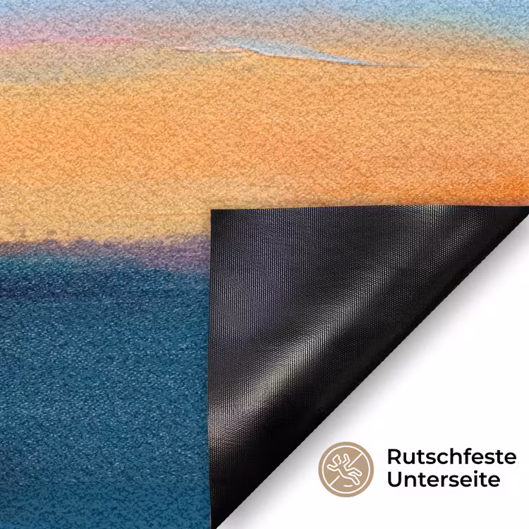Fußmatte - Zusammenfassung – Farbflächen – Modern – Orange – Blau - Abstract - Kleurvlakken - Modern - Oranje - Blauw Deurmat klein