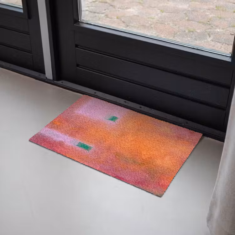 Fußmatte - Zusammenfassung – Flächen – Kunst – Modern – Orange - Abstract - Vlakken - Kunst - Modern - Oranje Deurmat klein