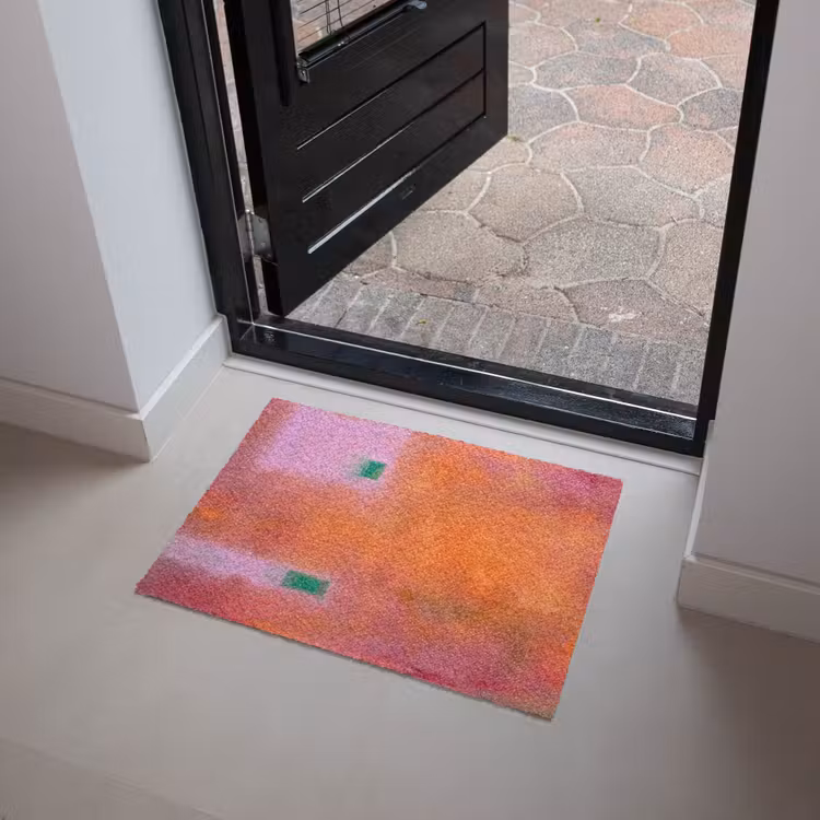 Fußmatte - Zusammenfassung – Flächen – Kunst – Modern – Orange - Abstract - Vlakken - Kunst - Modern - Oranje Deurmat klein