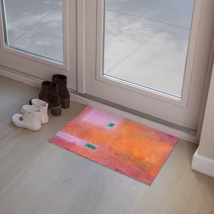 Fußmatte - Zusammenfassung – Flächen – Kunst – Modern – Orange - Abstract - Vlakken - Kunst - Modern - Oranje Deurmat klein