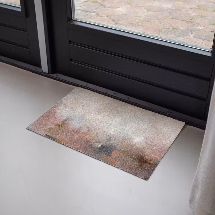 Fußmatte - Zusammenfassung – Fließend – Kunst – Modern – Beige - Abstract - Vloeiend - Kunst - Modern - Beige Deurmat klein
