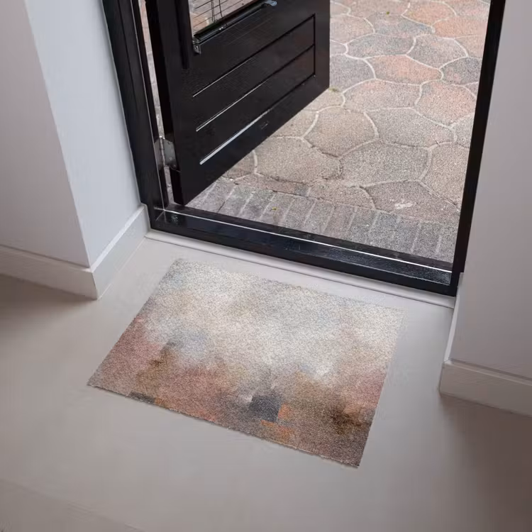 Fußmatte - Zusammenfassung – Fließend – Kunst – Modern – Beige - Abstract - Vloeiend - Kunst - Modern - Beige Deurmat klein