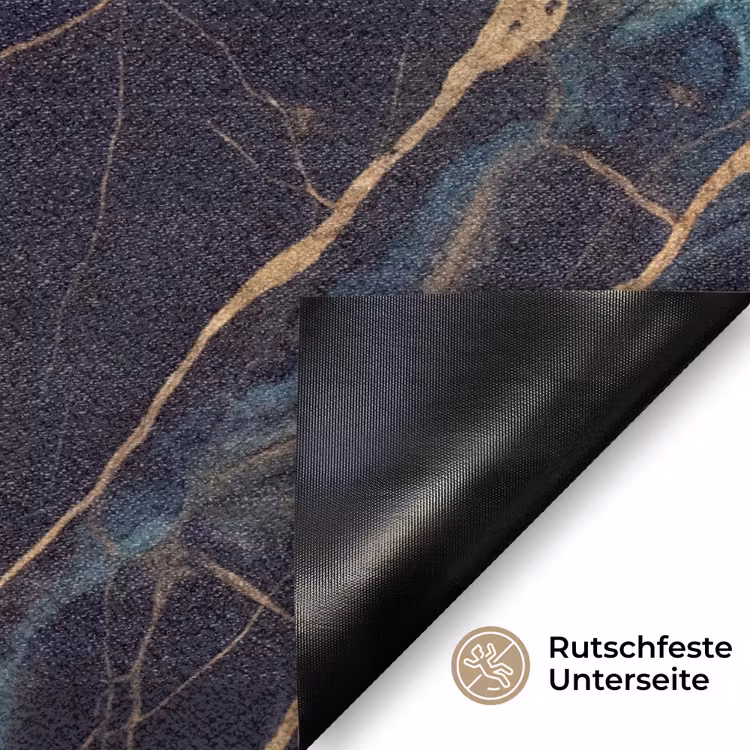Abstract - Gouden lijnen - Kunst - Modern - Zwart Deurmat klein -antislip_DE