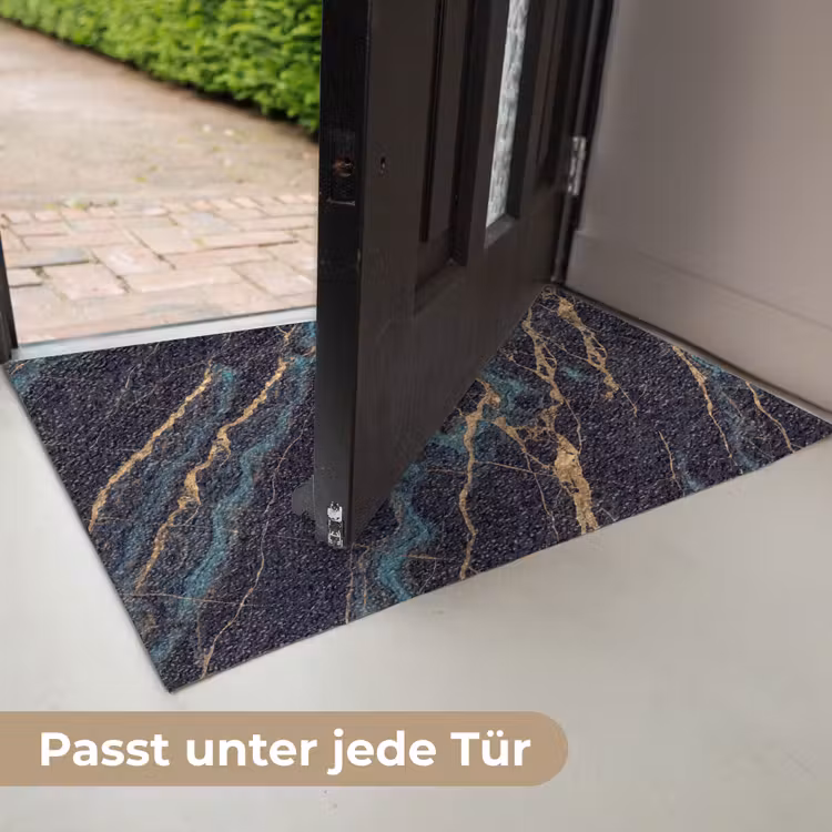 Abstract - Gouden lijnen - Kunst - Modern - Zwart Deurmat klein -USP_DE
