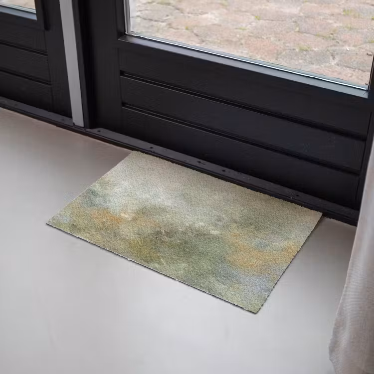 Fußmatte - Zusammenfassung – Grün – Beige – Modern – Kunst - Abstract - Groen - Beige - Modern - Kunst Deurmat klein